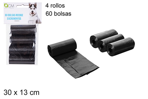 [101481] Bolsas recoge excrementos negras 60 unidades