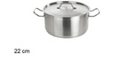 Olla acero con tapa inducción 22 cm