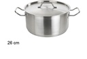 Olla acero con tapa inducción 26 cm