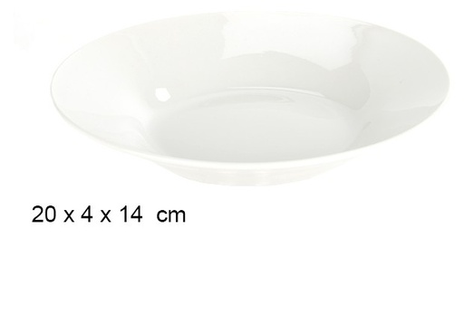 [101545] WHITE CERAMIC ROUND SOUP PLATE 20CM