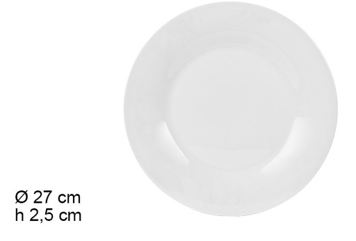 [101546] Plato llano ceramica redondo blanco 27cm