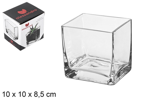 [101629] Florero cristal rectangular 10x10x8.5cm