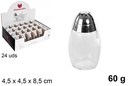 Salero cristal tapa metal Agbar 60 gramos