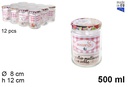 Bote cristal con tapa frutas 500 ml