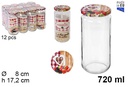 Bote cristal con tapa frutas 720 ml
