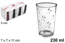 Pack 6 vasos cristal agua Milano 230 ml