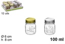 Tarro vidrio tapa oro/plata surtido 100 ml