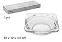 Cenicero cristal cuadrado 12 cm