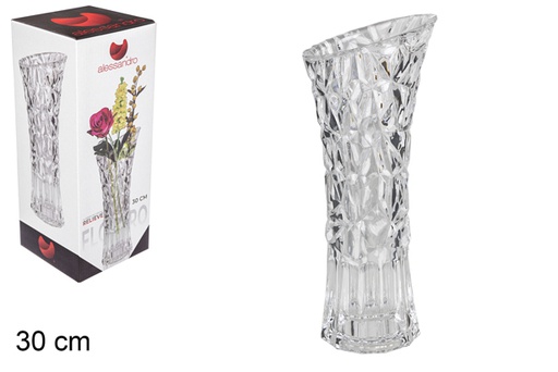 [101818] Vase en verre relieve 30 cm