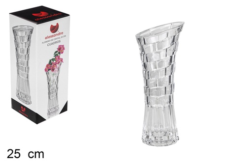 [101826] Vase en verre carrés de 25 cm