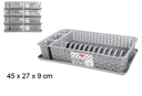 Escurreplatos ratan pequeño gris 45x27 cm 