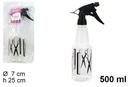 Hairdresser plastic bottle with black sprayer 500 ml 