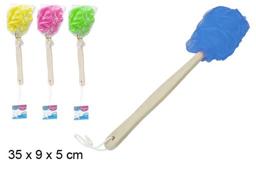 [102349] Esponja redonda ducha mango madera