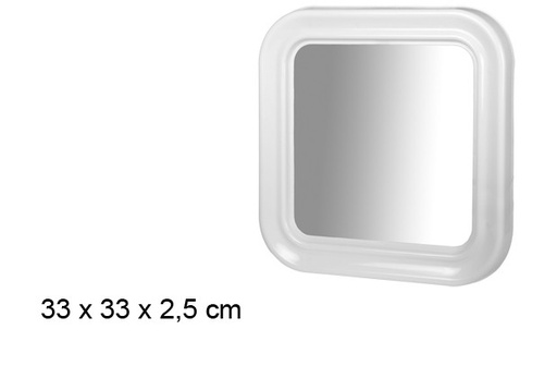 [102393] Espelho quadrado branco 33 cm