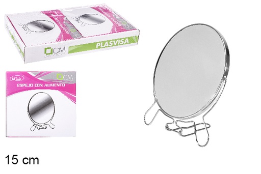 [102395] Doppio specchio rotondo con ingrandimento 15 cm