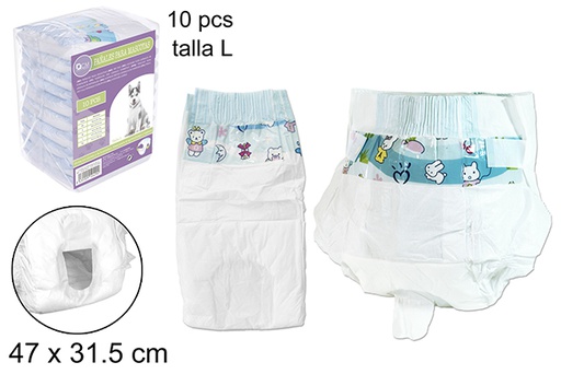 [102429] Pack 10 fraldas para animais de estimaçâo (L)