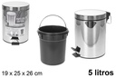 Poubelle à pédale en inox 5 l.
