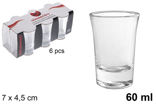 [102452] Pack 6 glass shot glass Florence 60 ml