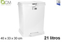 Poubelle en plastique à pédale blanche 21 l.