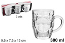 Pack 3 vasos cristal tanque de cerveza 300 ml