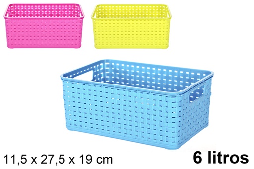 [102677] Panier en rotin Córdoba couleurs assorties 6 l.