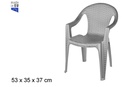Silla plástico ratan infantil gris