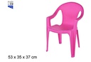 Silla plástico ratan infantil rosa