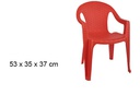 Silla plástico ratan infantil roja