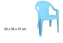 Silla plástico ratan infantil azul