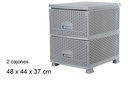 Cajonera ratan 2 cajones gris