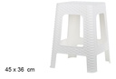 Taburete ratan blanco 45x36 cm