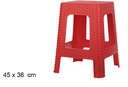 Taburete plástico ratan rojo 45x36 cm