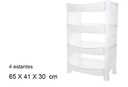 Verdulero ratan 4 estantes blanco