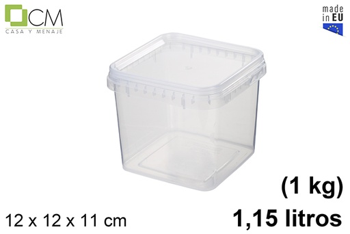 [102746] Envase plástico multiuso cuadrado 1.150 ml (1 kg)