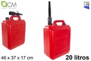 Garrafa multiusos vermelho com tampa e mangueira 20 l.