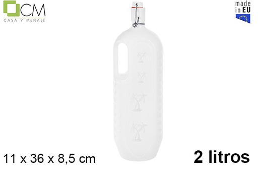 [102760] Bouteille d'eau blanche en plastique 2 l.