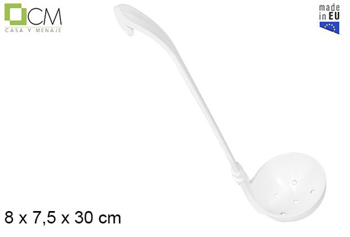 [102764] Cuillère à olives blanche avec trous