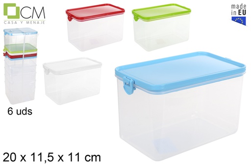 [102793] Boîte à lunch rectangulaire avec couvercle couleurs assorties