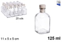 Botella cristal frasca tapón plástico 125 ml 