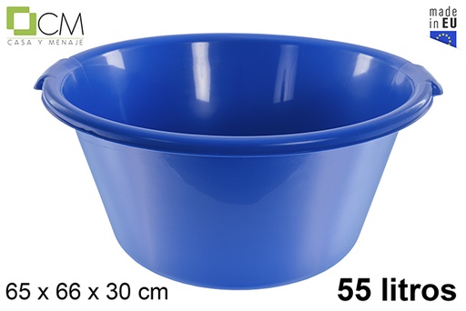 [102828] Barreño plástico extra fuerte azul 55 l.