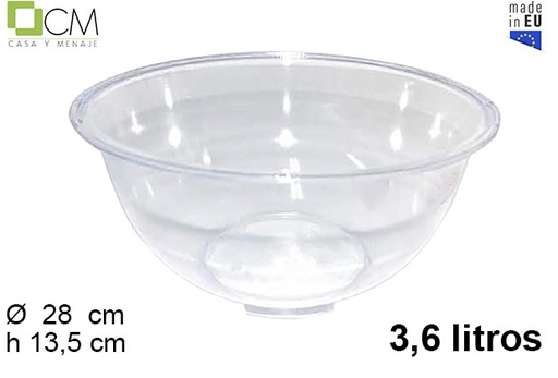 [102901] Bowl plástico cristal 3,6 l.