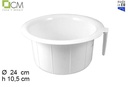 White plastic potty with handle