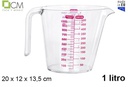 Jarra de plástico medidora 1 l.