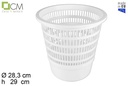 Papelera plástico redonda blanca 12 l.