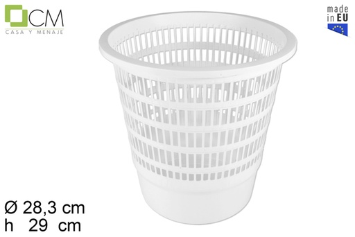 [103066] Round white plastic paper bin