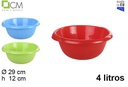 Bacinella in plastica tonda colori assortiti 4 l.