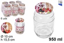 Bote cristal redondo tapa frutas 950 ml