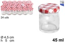 Bote cristal redondo tapa vichy 45 ml 