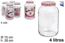 Bote cristal redondo tapa vichy 4 l.