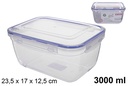 Fiambrera plástico rectangular hermética Seal 3.000 ml